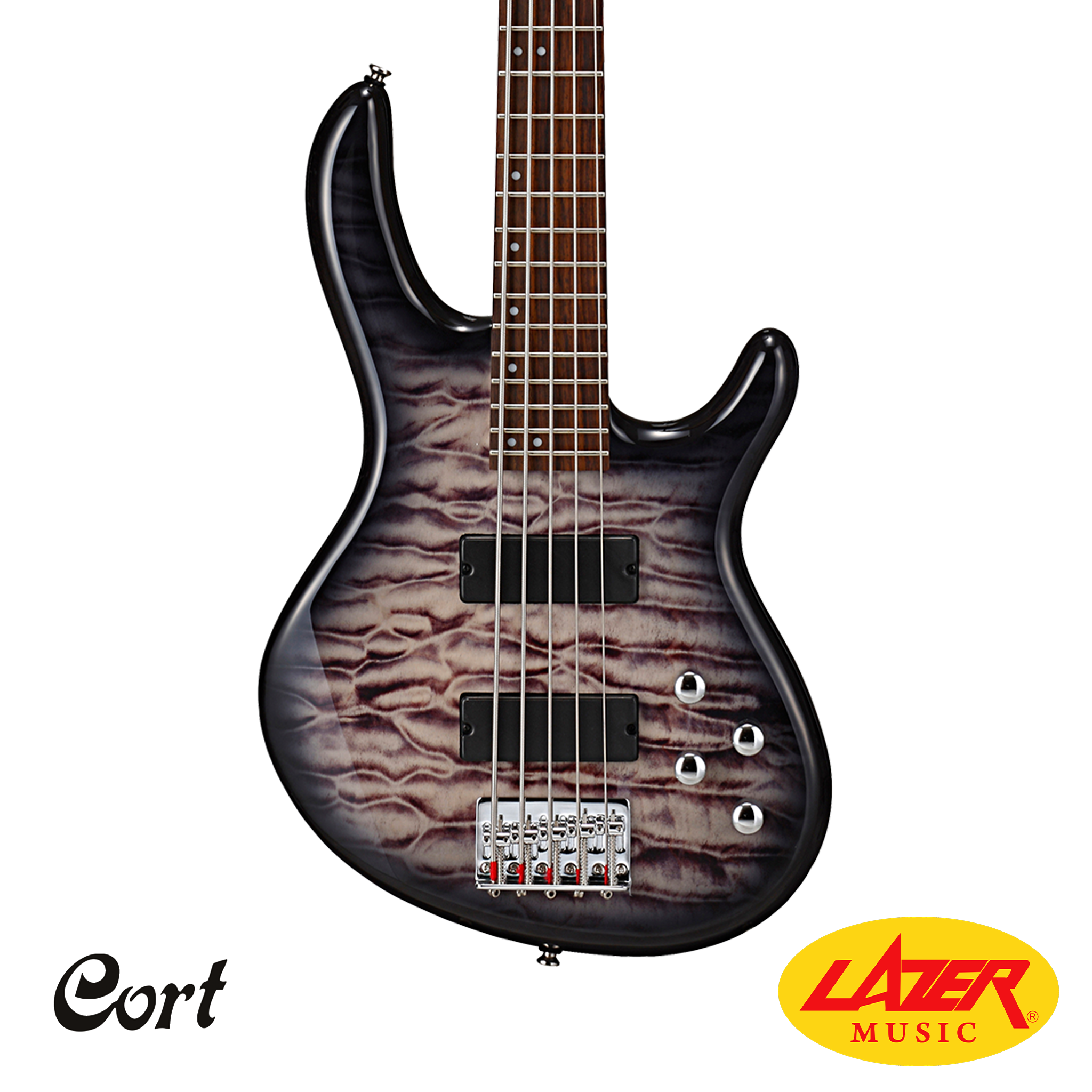 Cort Action DLX V Plus Bass Guitar (Grey)